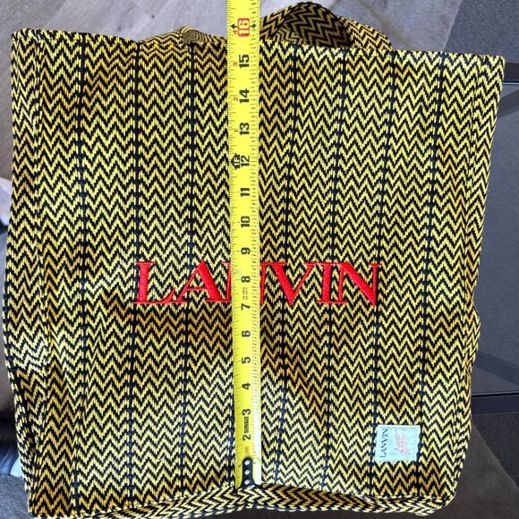 Lanvin X future Curb Cotton Tote Bag, Yellow and Black - Picture 14 of 15